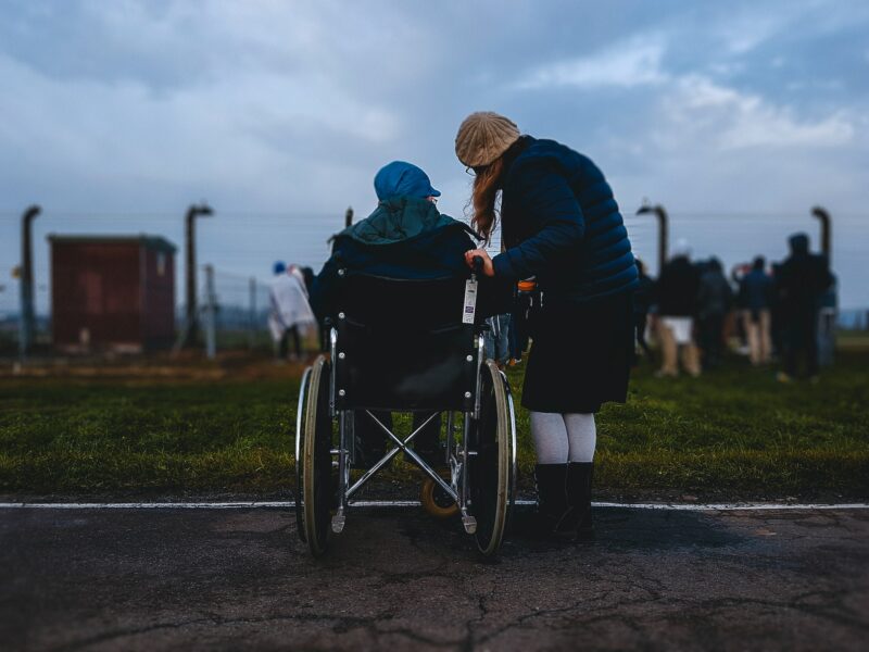 Care Worker With Woman In Wheelchair