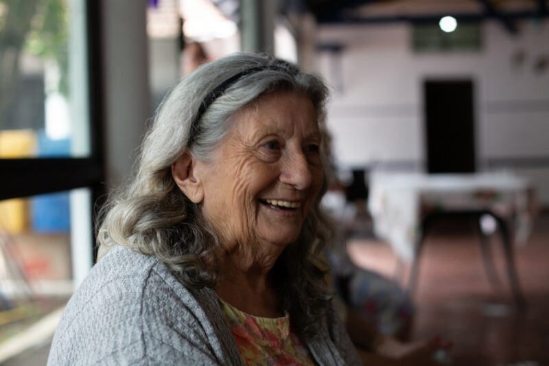 Elderly Woman Smiling Teeth