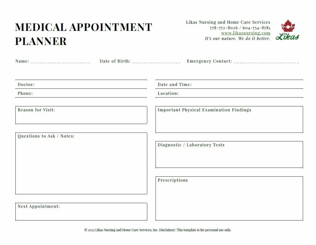 LN Medical Appointment Planner